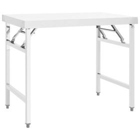 Folding kitchen work table, steel, 100x60x80 cm by vidaXL, Restoration - Ref: Foro24-326157, Price: 173,50 €, Discount: %