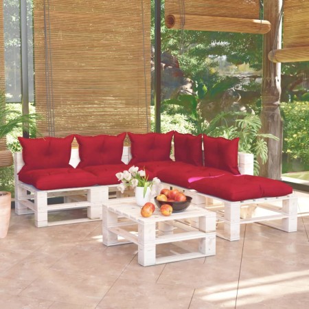 Garden furniture made of 6-piece pallets and pine wood cushions by vidaXL, Garden sets - Ref: Foro24-3066303, Price: 422,99 €...