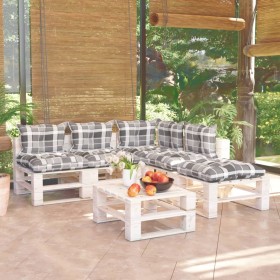 Garden furniture made of 6-piece pallets and pine wood cushions by vidaXL, Garden sets - Ref: Foro24-3066307, Price: 427,99 €...