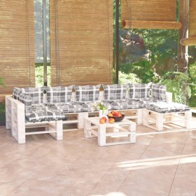 8-piece pallet garden furniture with pine wood cushions by vidaXL, Garden sets - Ref: Foro24-3066337, Price: 557,05 €, Discou...