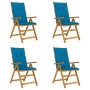 Reclining garden chairs 4 pcs solid acacia wood cushions by vidaXL, Garden chairs - Ref: Foro24-3065366, Price: 317,99 €, Dis...