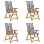 Reclining garden chairs 4 pcs solid acacia wood cushions by vidaXL, Garden chairs - Ref: Foro24-3065376, Price: 364,99 €, Dis...