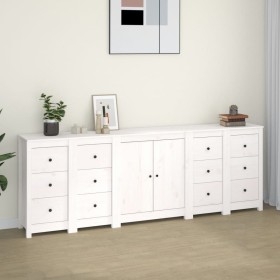 Massiver Kiefernholzschrank in Weiß 230 x 35 x 80 cm von vidaXL, Sideboards - Ref: Foro24-3114085, Preis: 398,92 €, Rabatt: %