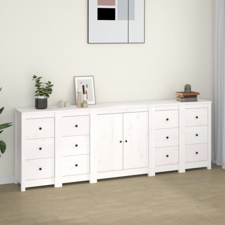 Massiver Kiefernholzschrank in Weiß 230 x 35 x 80 cm von vidaXL, Sideboards - Ref: Foro24-3114085, Preis: 400,59 €, Rabatt: %