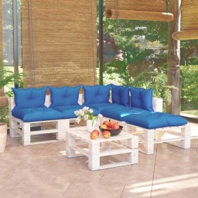 Garden furniture made of 6-piece pallets and pine wood cushions by vidaXL, Garden sets - Ref: Foro24-3066304, Price: 436,68 €...