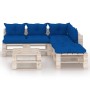 Garden furniture made of 6-piece pallets and pine wood cushions by vidaXL, Garden sets - Ref: Foro24-3066304, Price: 436,99 €...