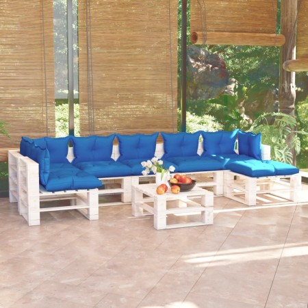 Muebles de jardín de palets 8 pzas con cojines madera de pino de vidaXL, Conjuntos de jardín - Ref: Foro24-3066334, Precio: 5...