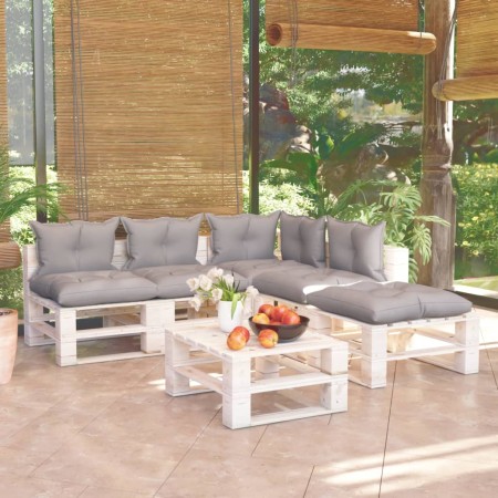 Muebles de jardín de palets 6 pzas y cojines madera de pino de vidaXL, Conjuntos de jardín - Ref: Foro24-3066299, Precio: 422...