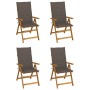 Reclining garden chairs 4 units solid acacia wood with cushions by vidaXL, Garden chairs - Ref: Foro24-3065355, Price: 344,14...