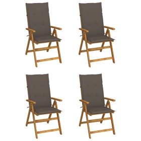 Reclining garden chairs 4 units solid acacia wood with cushions by vidaXL, Garden chairs - Ref: Foro24-3065355, Price: 343,79...