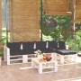 Muebles de jardín de palets 6 pzas y cojines madera de pino de vidaXL, Conjuntos de jardín - Ref: Foro24-3066309, Precio: 443...