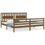 Honey brown solid wood bed frame and headboard 200x200 cm by vidaXL, Beds and slatted bases - Ref: Foro24-3194334, Price: 181...