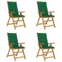 Reclining garden chairs 4 pcs solid acacia wood cushions by vidaXL, Garden chairs - Ref: Foro24-3065367, Price: 360,97 €, Dis...