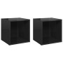 TV furniture 2 units glossy black plywood 37x35x37 cm by vidaXL, TV Furniture - Ref: Foro24-805520, Price: 35,99 €, Discount: %