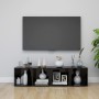 Muebles TV 2 uds madera contrachapada negro brillo 37x35x37 cm de vidaXL, Muebles TV - Ref: Foro24-805520, Precio: 35,95 €, D...