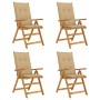 Reclining garden chairs 4 pcs solid acacia wood cushions by vidaXL, Garden chairs - Ref: Foro24-3065365, Price: 322,65 €, Dis...