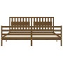 Honey brown solid wood bed frame and headboard 200x200 cm by vidaXL, Beds and slatted bases - Ref: Foro24-3194334, Price: 181...