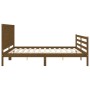 Estructura cama y cabecero madera maciza marrón miel 200x200 cm de vidaXL, Camas y somieres - Ref: Foro24-3194334, Precio: 18...