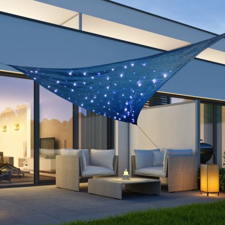 HI Solarmarkise mit 100 hellblauen LEDs 3,6x3,6x3,6 m von HI, Sonnenschirme - Ref: Foro24-435327, Preis: 54,06 €, Rabatt: %