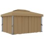 Gazebo with gray taupe aluminum curtain 4x3 m by vidaXL, Tents and gazebos - Ref: Foro24-3067050, Price: 525,99 €, Discount: %