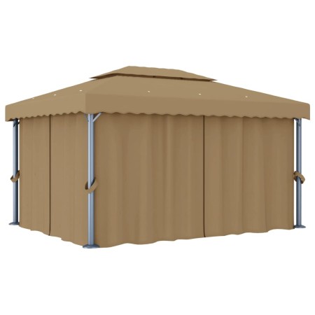 Pavillon mit grau-taupefarbenem Aluminiumvorhang 4x3 m von vidaXL, Zelte und Pavillons - Ref: Foro24-3067050, Preis: 545,94 €...