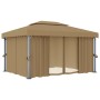 Gazebo with gray taupe aluminum curtain 4x3 m by vidaXL, Tents and gazebos - Ref: Foro24-3067050, Price: 525,99 €, Discount: %