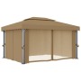 Gazebo with gray taupe aluminum curtain 4x3 m by vidaXL, Tents and gazebos - Ref: Foro24-3067050, Price: 525,99 €, Discount: %