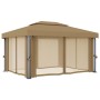 Gazebo with gray taupe aluminum curtain 4x3 m by vidaXL, Tents and gazebos - Ref: Foro24-3067050, Price: 525,99 €, Discount: %