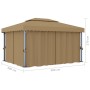 Gazebo with gray taupe aluminum curtain 4x3 m by vidaXL, Tents and gazebos - Ref: Foro24-3067050, Price: 525,99 €, Discount: %