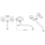 SCHÜTTE two-handle wall-mounted sink mixer chrome by SCHÜTTE, Faucets - Ref: Foro24-435071, Price: 54,14 €, Discount: %