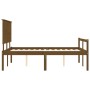 Estructura cama y cabecero madera maciza marrón miel 140x190 cm de vidaXL, Camas y somieres - Ref: Foro24-3195464, Precio: 15...