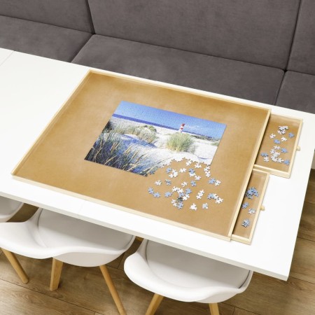 HI Puzzle table with 4 wooden drawers 76x57x4.5 cm by HI, Puzzle accessories - Ref: Foro24-435317, Price: 80,37 €, Discount: %