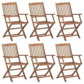 Folding garden chairs 6 pcs solid acacia wood by vidaXL, Garden chairs - Ref: Foro24-3065521, Price: 293,62 €, Discount: %