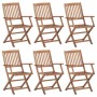 Folding garden chairs 6 pcs solid acacia wood by vidaXL, Garden chairs - Ref: Foro24-3065521, Price: 293,26 €, Discount: %