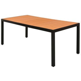 Aluminum and brown WPC garden table 185x90x74 cm by vidaXL, Garden tables - Ref: Foro24-42795, Price: 299,93 €, Discount: %