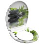 SCHÜTTE Hard plastic toilet seat with soft close feature, JASMIN pattern by SCHÜTTE, Toilet and bidet seats - Ref: Foro24-435...