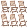 Folding garden chairs 6 pcs solid acacia wood by vidaXL, Garden chairs - Ref: Foro24-3065522, Price: 265,26 €, Discount: %