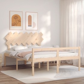 Bed for seniors with solid wood headboard 140x200cm by vidaXL, Beds and slatted bases - Ref: Foro24-3195546, Price: 146,99 €,...