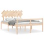 Bed for seniors with solid wood headboard 140x200cm by vidaXL, Beds and slatted bases - Ref: Foro24-3195546, Price: 146,42 €,...