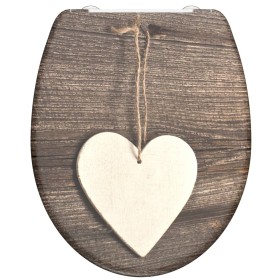 SCHÜTTE Duroplast toilet seat with soft close WOOD HEART print by SCHÜTTE, Toilet and bidet seats - Ref: Foro24-435107, Price...