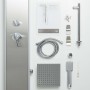 SCHÜTTE Shower panel with single-lever mixer TAHITI stainless steel by SCHÜTTE, shower heads - Ref: Foro24-435038, Price: 314...