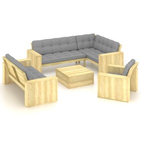 Garden furniture set with cushions 4 pieces impregnated pine wood by vidaXL, Garden sets - Ref: Foro24-3065769, Price: 1,00 €...