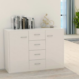 Glossy white engineered wood sideboard 88x30x65 cm by vidaXL, Sideboards - Ref: Foro24-800690, Price: 138,04 €, Discount: %