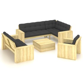 Garden furniture set with cushions 4 pieces impregnated pine by vidaXL, Garden sets - Ref: Foro24-3065768, Price: 1,00 €, Dis...