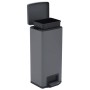 Cubo basura con pedal antihuellas 30L gris acero inoxidable de vidaXL, Cubos de la basura y papeleras - Ref: Foro24-149572, P...