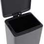 Cubo basura con pedal antihuellas 30L gris acero inoxidable de vidaXL, Cubos de la basura y papeleras - Ref: Foro24-149572, P...