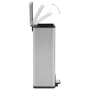 Trash can with anti-fingerprint pedal 30L silver stainless steel by vidaXL, Garbage cans and trash cans - Ref: Foro24-149571,...