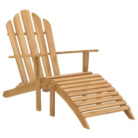 Silla Adirondack con reposapiés de madera maciza de teca de vidaXL, Sillas de jardín - Ref: Foro24-316165, Precio: 239,99 €, ...