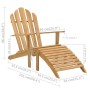 Silla Adirondack con reposapiés de madera maciza de teca de vidaXL, Sillas de jardín - Ref: Foro24-316165, Precio: 238,99 €, ...