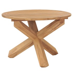 Mesa de comedor de jardín madera maciza de teca Ø110x75 cm de vidaXL, Mesas de jardín - Ref: Foro24-316169, Precio: 305,99 €,...